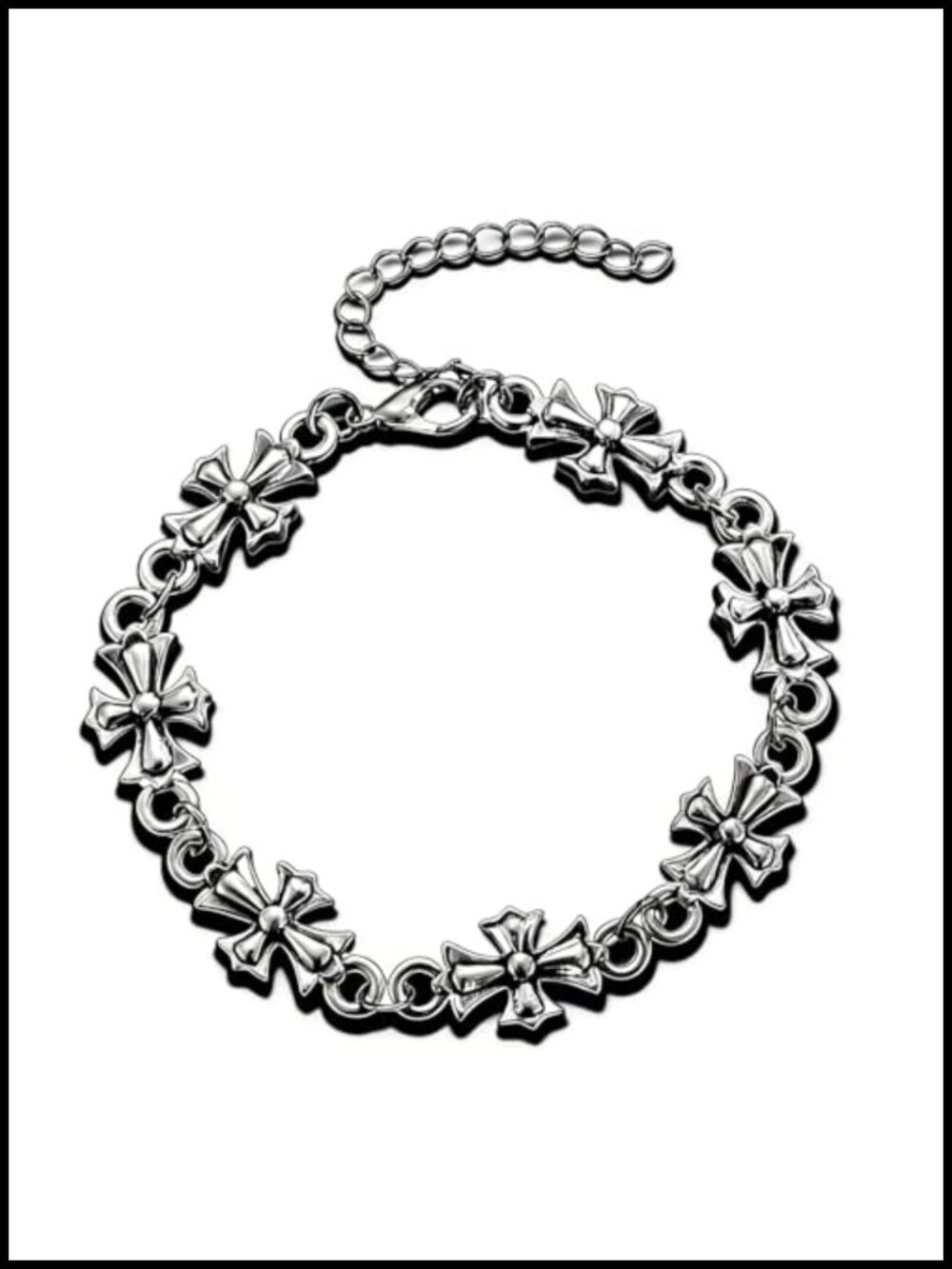 Gothic Cross Link Bracelet Punk Vintage Alloy Men Women Unisex Jewelry